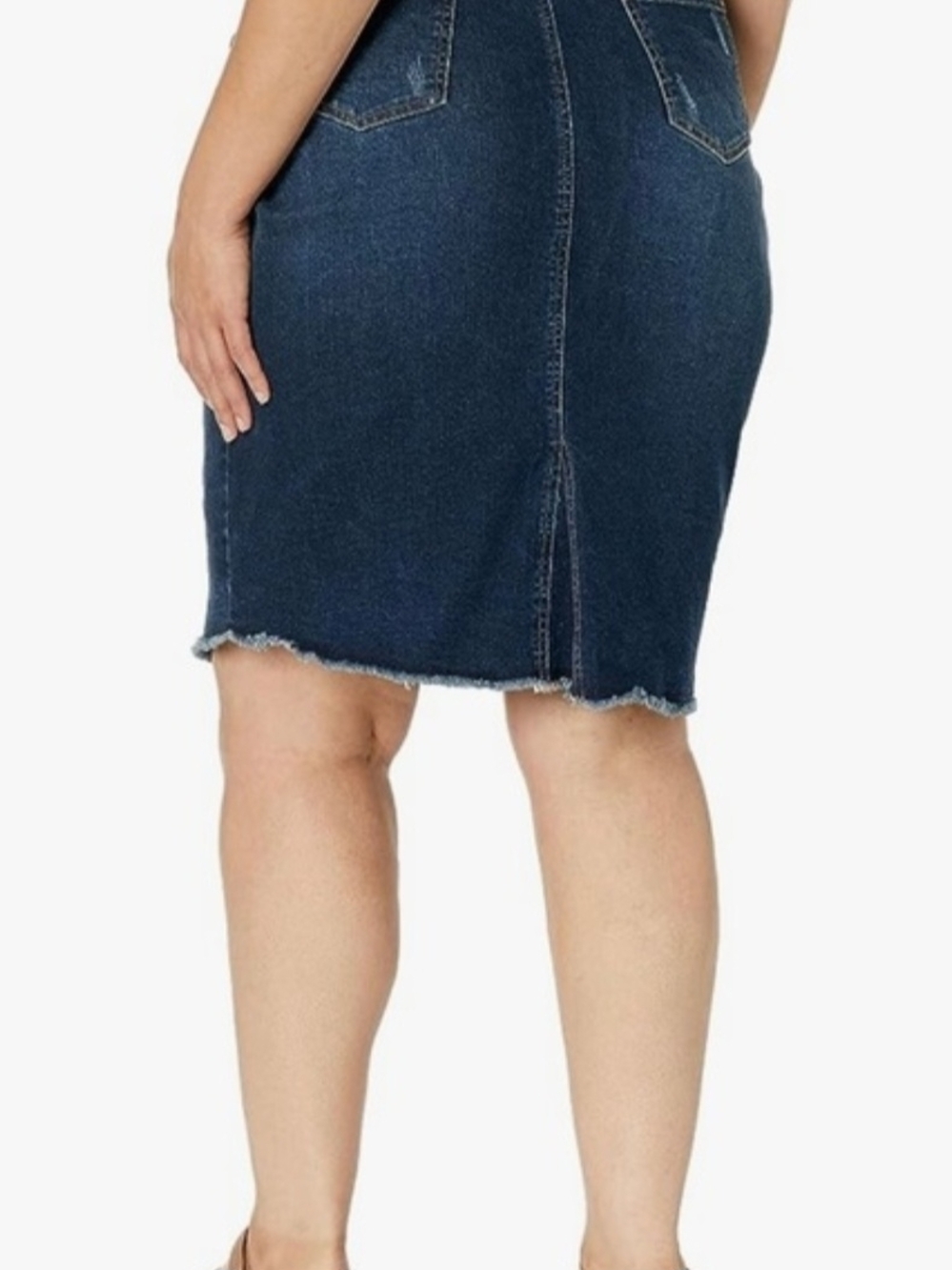 Avenue Dark Blue Denim Pencil Skirt